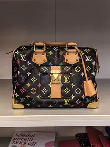 Pre-owned Louis Vuitton CANVAS Top Handle Bag x Takashi Murakami Monogram black Multicolor Speedy 30 [BF 12Z] XP02174