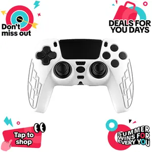 #DealsForYouDays Textured silicone thumbstick cap and thin Joy‑Con grip sleeve, compatible with PlayStation PS5 controllers; enhances gaming experience; PS5 gear; father's day gift