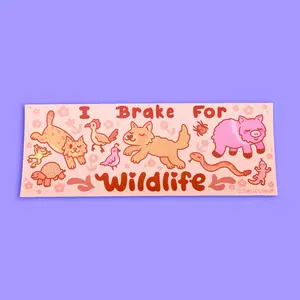 Turtle's Soup I Brake For Wildlife Desert Edition Vinyl Bumper Sticker Car Decal Weather Proof Vehicle Decoration