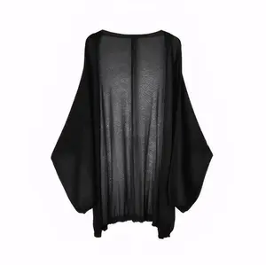 Women's Casual Open-Front Knit Cardigan, Lightweight Loose Long Sleeve Thin Sweater, Sun Protection Air Conditioner Cover-Up for Summer