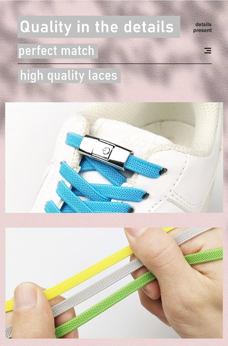 Solid-color shoelaces without bows, versatile casual shoelaces for summer, shoe accessories for skate shoes and athletic shoes