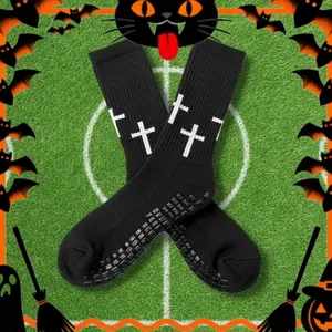 Cross Grip Soccer Socks - Anti-Slip Grips Sports Socks with Breathable & Thickened Sole for Men Women Youth