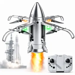 Remote Control Starship Dragon Spaceship Toy, Spray Flying Drone for Kids, Light Music Mist Aircraft, Rechargeable RC Flying Toy Gift