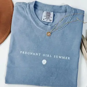 Comfort Colors Pregnant Girl Summer Shirt, Comfort Colors Beach Pregnancy Announcement T-shirt, Pregnancy Reveal Tee, Baby Shower Gift, Mom Shirt - SoftHype Apparel