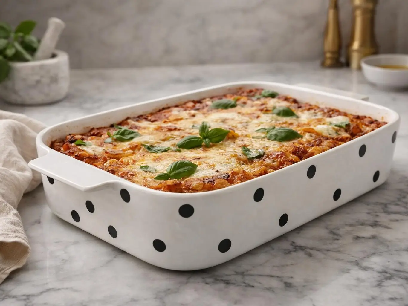 Dream Home Collection Polka Dot Rectangular Ceramic Baking Dish Dream Home Collection Polka Dot Rectangular Ceramic Baking Dish