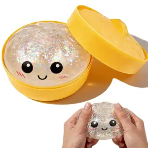 Dumpling Squishy, Squishy Dumpling Toy Squishies de bolas de masa hervidas, regalos de Pascua, masa de descompresión suave para adultos (blanco transparente)