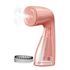 HiLIFE Steamer for Clothes, 1100W Clothes Steamer, Fast Wrinkle Removal with Large 300ml Tank, Ideal for All Fabrics, Easy to Use, Compact and Portable Travel Garment Steamer pink