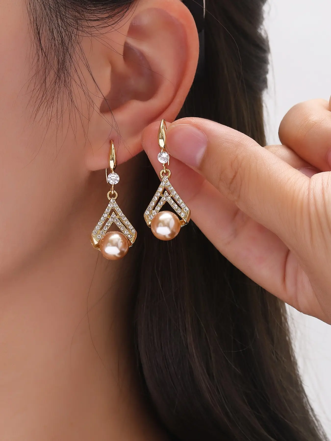 Women's Elegant Faux Pearl Earrings, Dangle Earrings, Dangling Earrings, Versatile Earrings, Lightweight Luxury Design, Perfect for Daily Wear & Festive Occasions, Fashion Jewelry Gift Idea