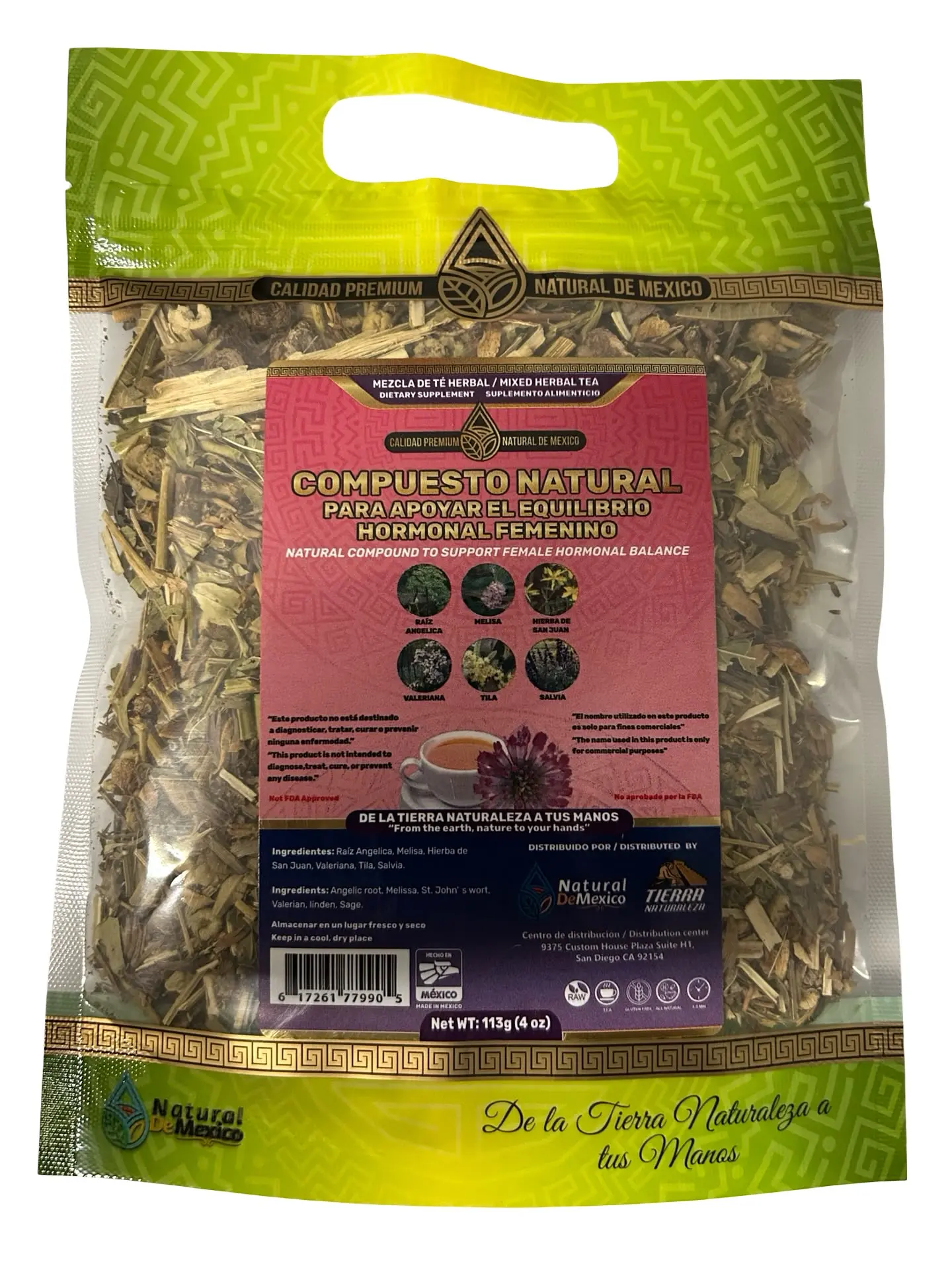 Compuesto Herbal Miomas Support Herbal Compound Natural Mexican Tea Wild Crafted 4 Oz.