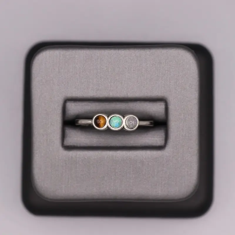 Sterling Silver Stone Ring - Multi Stone