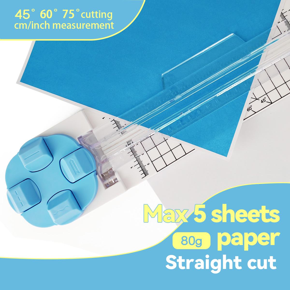 【Paper Trimmer】Craft Paper Cutter: 4 Style Multi- Function Scrapbooking Tool with Dial Blades of Straight,Wave, Dotted, Perforated ,Creasingfor Cutting Paper, Coupons,Photos,Postcards,Scrapbook,Card