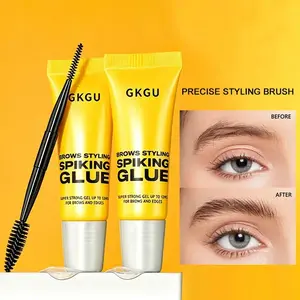 2pcs GKGU Eyebrow Styling Adhesive Tape Brush & 3D Brow Shaping Gel - Strong Hold, Waterproof & Sweat-Resistant, Long-Lasting Transparent Gel for Natural Look, All Light Beige Types2pcs