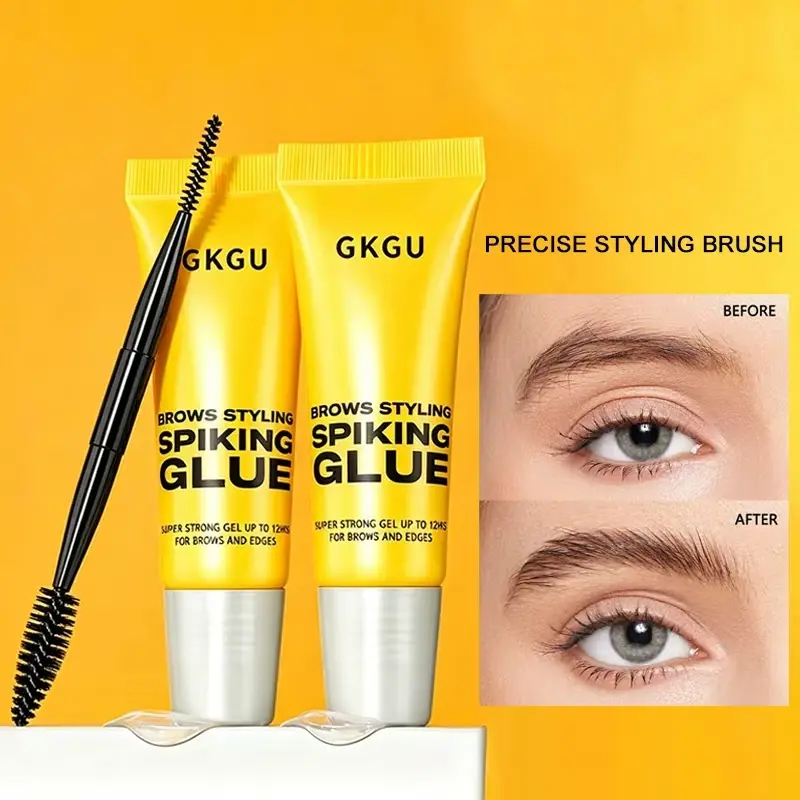 2pcs GKGU Eyebrow Styling Adhesive Tape Brush & 3D Brow Shaping Gel - Strong Hold, Waterproof & Sweat-Resistant, Long-Lasting Transparent Gel for Natural Look, All Light Beige Types2pcs, Eyebrow Makeup Products