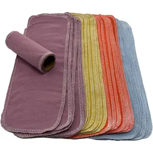 24 Rolls Reusable Toilet Paper Towels Washable Absorbent Tear-Free Bidet Towels Cotton Zero Waste Bathroom Cleaning Supplies Solid Color