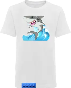 White tee/blue pop it