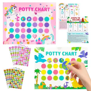 Potty  Chart for  30 count 2 Fun Styles Potty Sticker Chart for  Girls Boys Motivational  Chart for