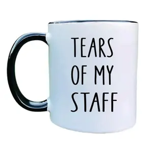 Tears Of My Staff Coffee Mug Boss Mug Funny Manager Gift Office Humor Cup Gift For Boss Manager Coworker Workplace Gift Accent Mug Coffee Mug, Sarcastic Humor Drinkware