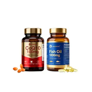 DEERROSE Premium CoQ10 & Fish Oil Combo -HighAbsorption Omega 3 EPA/DHA Supplement for Heart Health& Cellular Energy | Non-GMO Softgels target wellness box