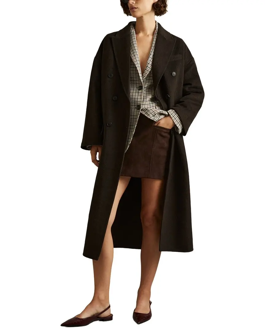 Reiss Lara Herringbone Wool-Blend Coat