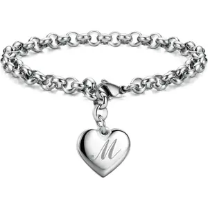 Birthday Gifts for Women Initial Charm Bracelets for Women Letters Alphabet Heart Bracelet for Women