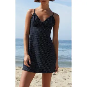 John Galt Women's Blue Polka Dot Mini Dress