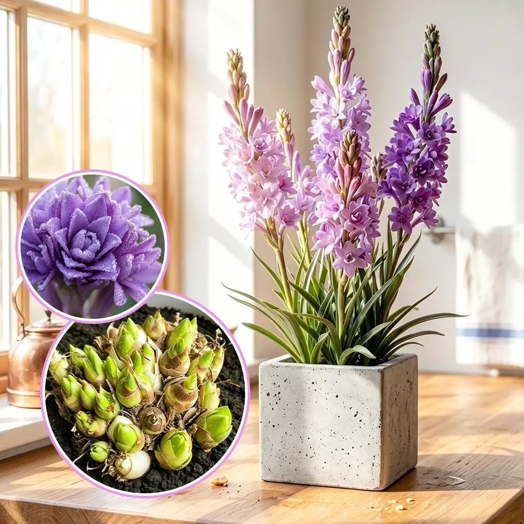 Purple Tuberose Flower Bulb - Easy to Plant and Care For, Blooms Easily - Full Sun Garden Supply for Indoor Gardening, Home Decor