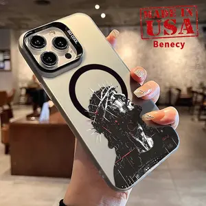 Phone Case for iPhone 15 16 14 Pro Max 13 12 11 XR XS Plus Faith Core Pattern Full Body Protection Anti-Scratch PC Smartphone Cover Cellphone Protective