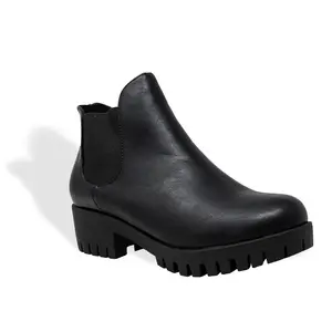 Chase+Chloe Women's Chelsea Boots Chunky Heel Platform Lug Sole Ankle Booties Shoe Girl