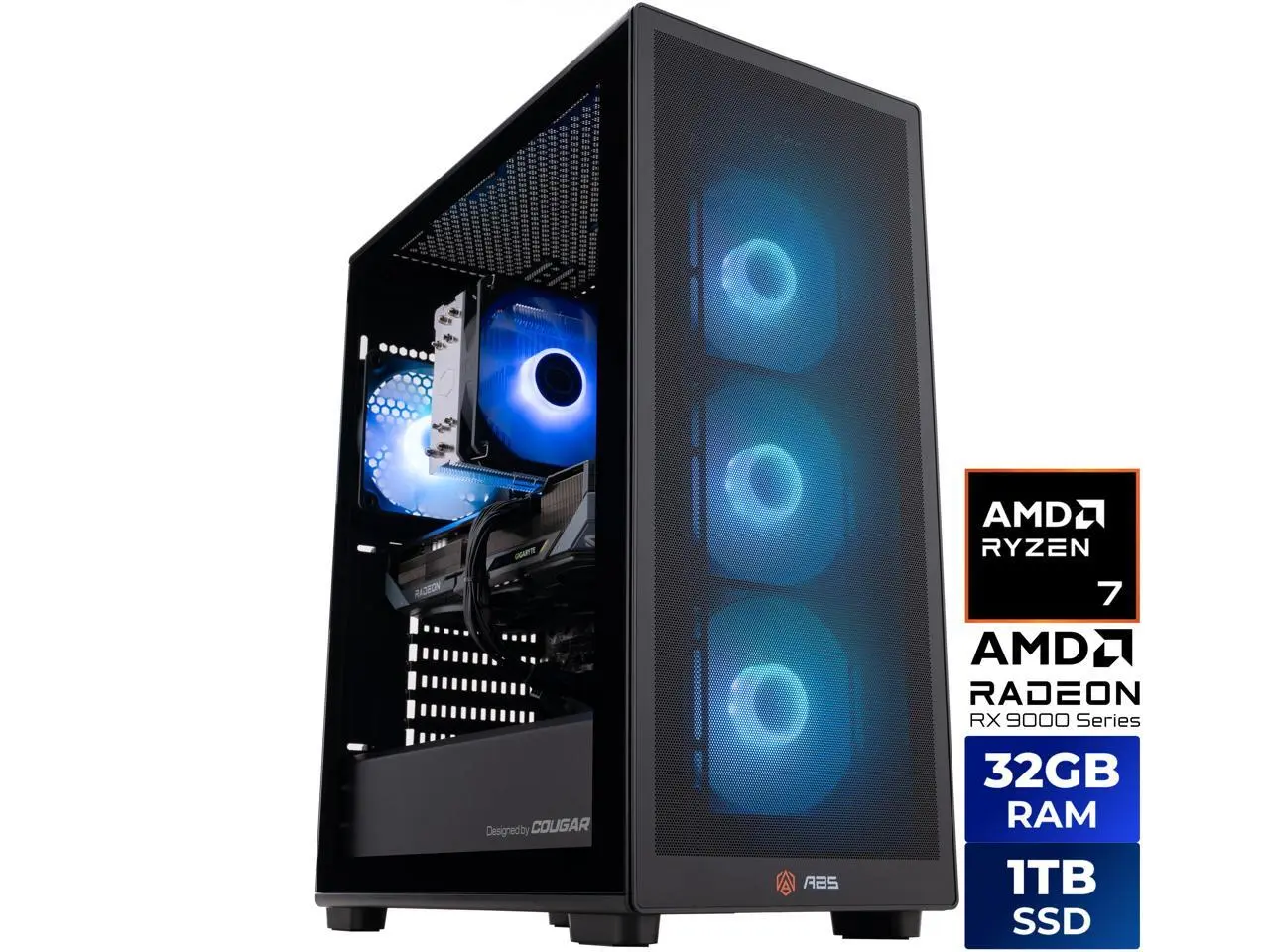 ABS Stratos II Ruby Prebuilt Gaming PC - Windows 11 - AMD Ryzen 7 9700X - Radeon RX 9070 XT 16GB - 32GB DDR5 - 1TB NVMe SSD