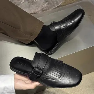 Men’s Casual Tassel Backless Loafers British Style Fashion Shoes