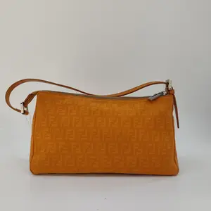 Pre-owned FENDI Canvas Shoulder Bags Zucchino Mama Forever Baguette Bag BF00286