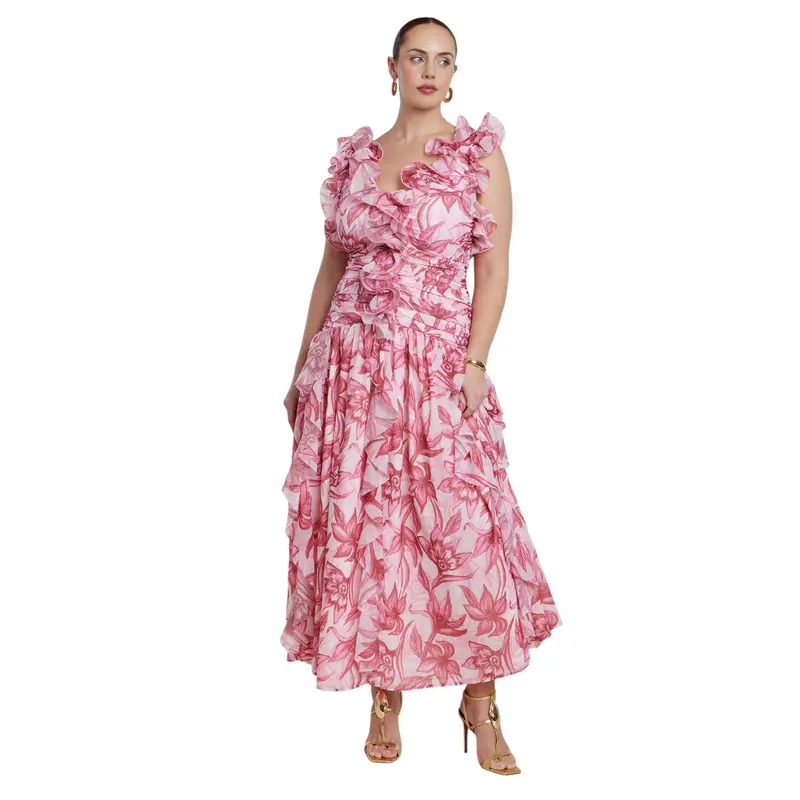 corduroy dresses for women Orange Warm Cotton Corduroy Fit and Flare Maxi Dress 62" / Tall (5'7" and above)