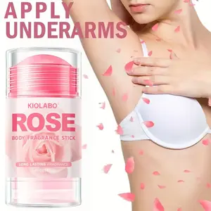 40g Rose Deodorant Stick with Vanilla & Hyaluronic Acid, Long-Lasting Freshness, Suitable for Underarms, Body, Intimate Areas
