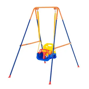 【Summervibes】VEVOR Swing Sets for Backyard,  3-in-1 Toddler Swing Set with 4 Sandbags, Foldable Metal Stand, Easy to Assemble, Swingset Indoor/Outdoor for Kids 3-6 Years, Youth 6-10 Years and Teenagers 10+