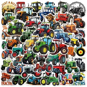 50 Cartoon Farm Tractor Stickers - Suitable for Scrapbooks, Journals, Laptops, Water Bottles, Cars, and Other Faith-based Designs; A Gift with A Positive Message.