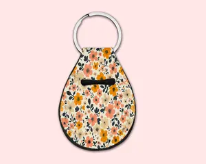Floral Coin Quarter Holder for Keychain, Keychain Gift, Coquette Cute Style, Keychain Accessories, AirTag Holder Keyring