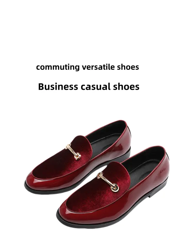 2026 new fashionable pure-color loafers for men, business formal wear, casual loafers for men, patent leather casual shoes, business casual shoes, suitable for very daily commuting low cut british retro style