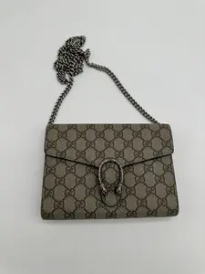 Pre-owned GUCCI Monogram Coated Canvas Crossbody Bags Dionysis Wallet On a Chain with Removable Crossbody Strap