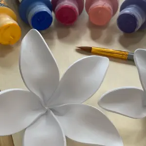 Paint your own frangipani hair clip kit