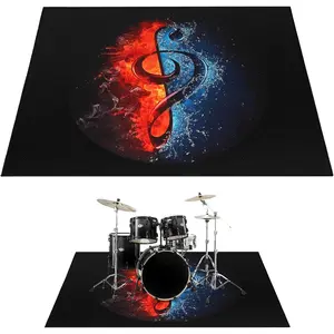 Drum Rug, Drum Mat, Electrical Drum Carpet Soundproof Rug Pads Drum Accessories for Electric Drums Jazz Drum Set,  for Drummers, Drum Accessories, " x 63"