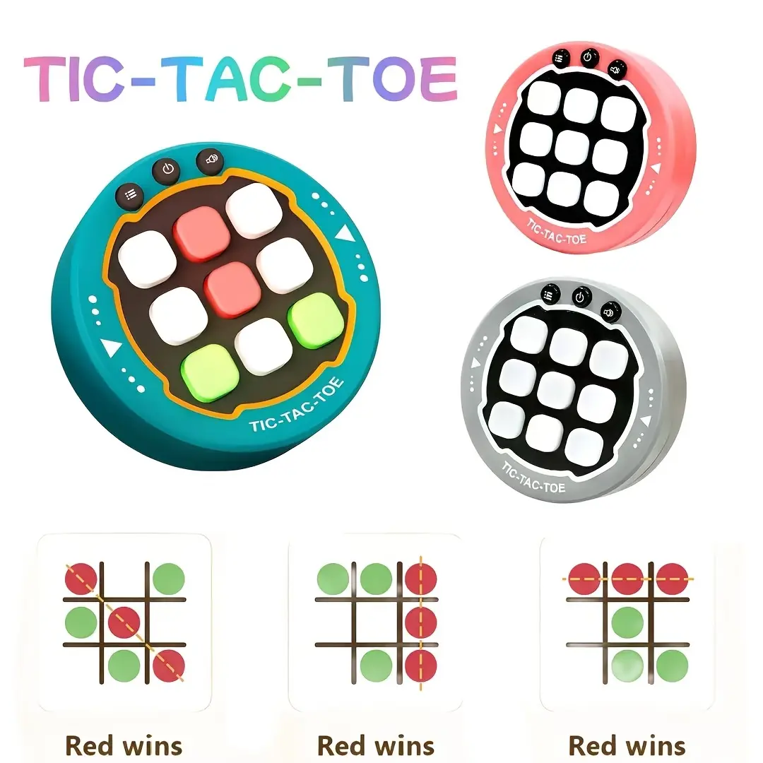 1PC Mini Portable Tic-Tac-Toe Game, Handheld Puzzle Game Console, 3 Modes, Single or Double Player, with Memory Mode, Logic and Strategy Puzzle Game, Birthday Gift for Kids, Christmas Gift