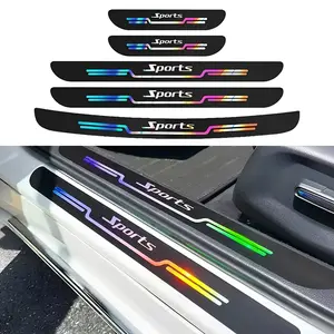 Car Door Sill Protector, Anti-Scratch Rear Trunk Bumper Strip, Laser Car Door Edge Guards, Waterproof Threshold Trim Stickers, Universal for Cars Trucks SUVs (Black)