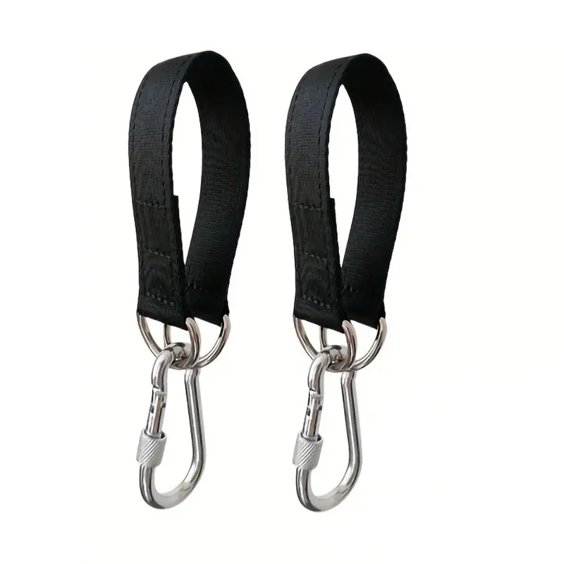 2 Pcs Heavy-Duty Hammock Straps with Safety Carabiners – Durable hanging strap set for hammocks, camping and outdoor use. Strong fabric design for secure setup, perfect hammock accessory for travel, backyard or park relaxation.