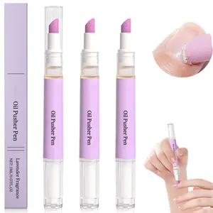3-in-1 Push & Buff Cuticle Care Pen with Nourishing Nail Growth Oil, Exfoliates, Polishes and Smooths Cuticles, Promotes Nail Growth, Strengthens, Moisturizes and Brightens for Healthier Nails, Ceramic Pusher Tool