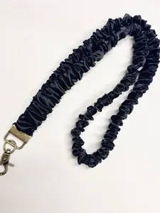 Fashion Multi-Color Pleated Elastic Lanyard, Multifunctional ID Card Holder, Elegant Necklace Strap, Suitable for Students Teachers Nurses Doctors