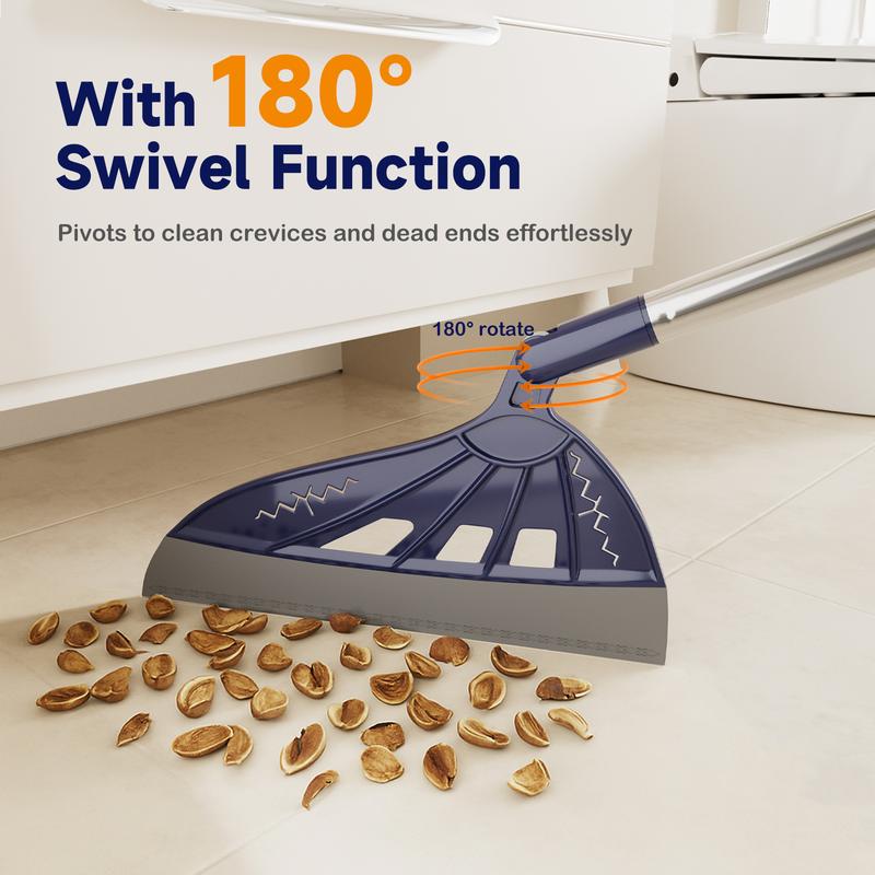 Magic Air Silicone Broom Sweeper Navy Blue Household Squeegee for Floor Cleaning Bathroom Pet Hair Broom Brush Set with Handle Multifunctional Cleaning Tool