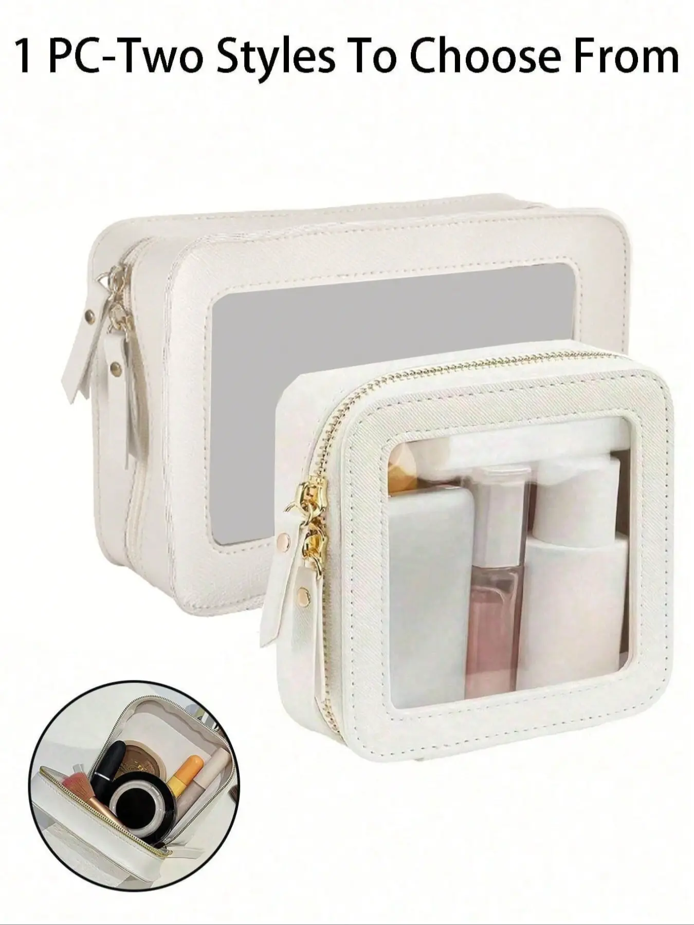 Clear Small Cosmetic Bag For Purse, Mini Makeup Bag For School, Clear Make Up Pouch For Travel, Compact, Make Up Organizer Case For Backpack, Toiletry Bag, Waterproof Square Pouch With Zipper, Pencil Case, Cosmetics Bag, Makeup Bags