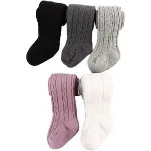 5 Pack Baby Toddler Girls Cute Cable Knit Cotton Tights Pantyhose Leggings Stocking Pants