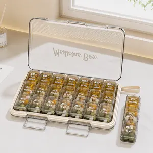 Portable Plastic Storage Container | Ideal for Storing Weekly Vitamins and Fish Oil | 7-Day Compartment Design（Scratch the coating, get a versatile travel storage tool.）