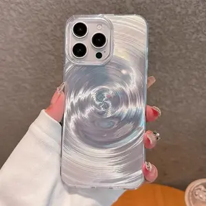 Ripple Vortex Texture Silicon Cellphone Case, Shockproof Bumper Soft Cover with Protection for iPhone 11,12,13,14,15,16 Pro Max,17 - Handheld Devices Accessories Casing